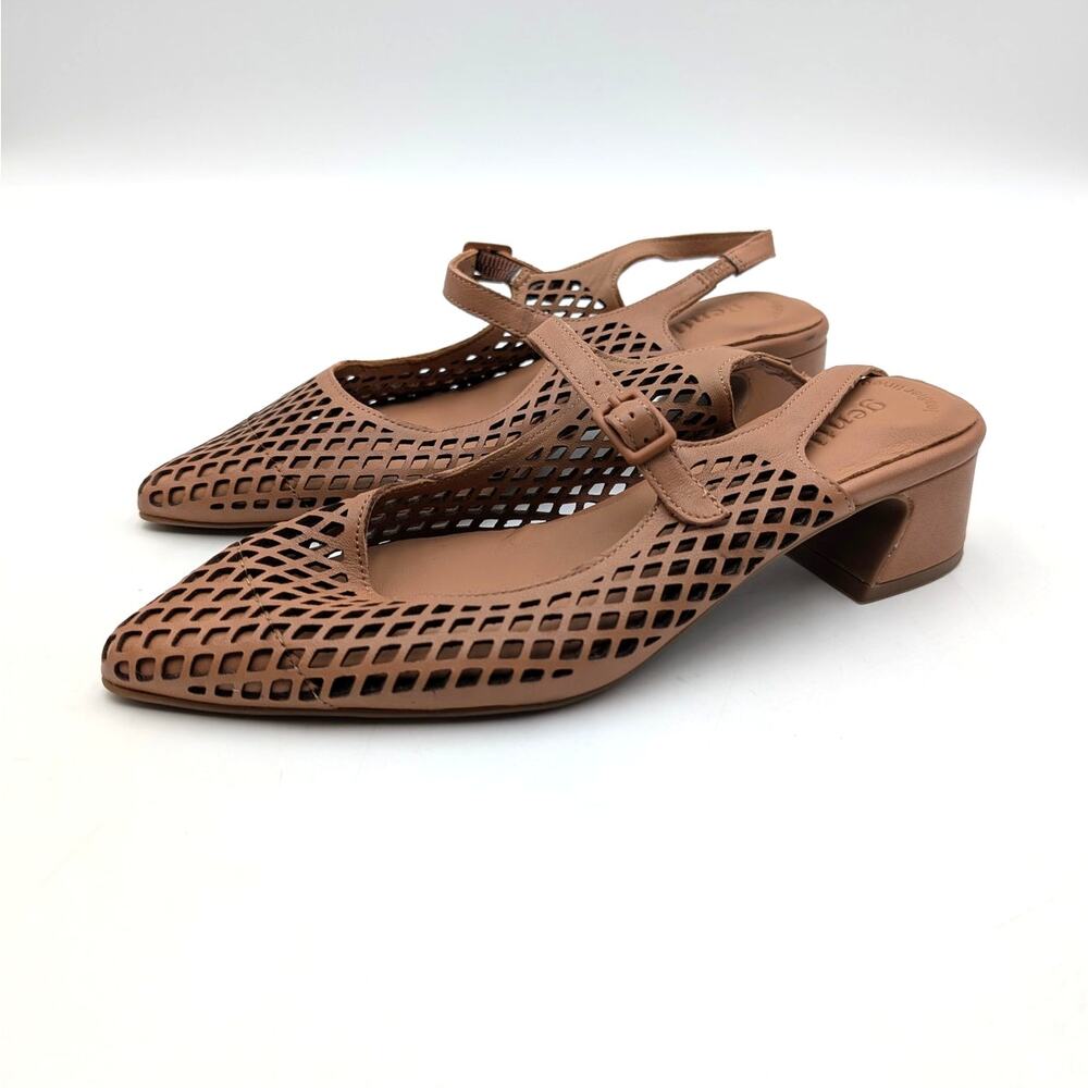 Gentle Souls Gladys Perf Slingback Pump Women's Camel Leather Size US6M EU36
